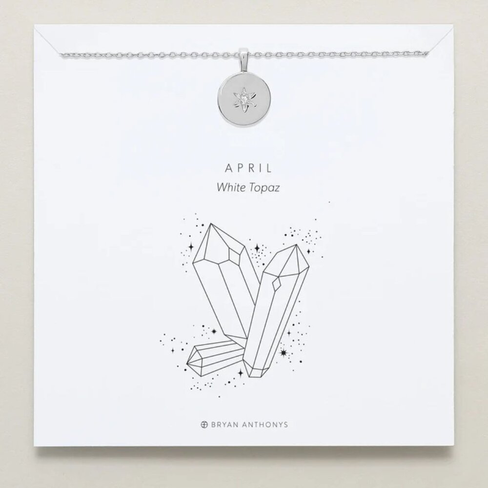 ❌ SOLD ❌ NWT - BRYAN ANTHONYS - Birthstone Pendant Necklace  - White Topaz